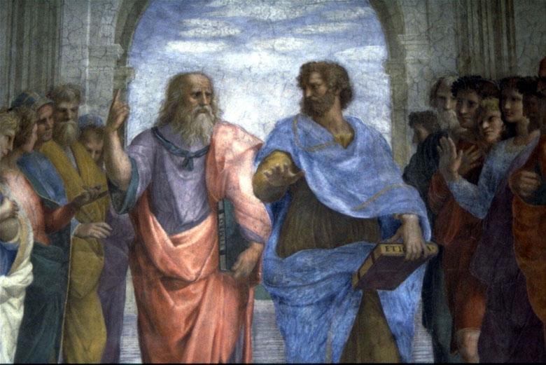 Raffaello Sanzio, "Platone e Aristotele", 1511 ca.